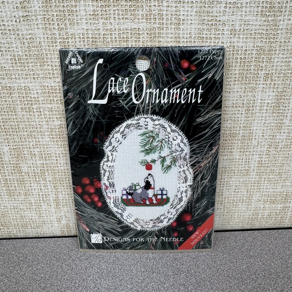 Vintage Puppy 1272 Designs for the Needle Counted Cross Stitch Lace Ornament Kit